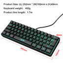 61-key Gaming Membrane Keyboard RGB Light Mini