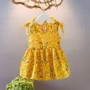 Summer New Girls' Dresses Baby Sleeveless Floral Skirts
