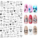 Summer Flowers and Love Adhesive Stickers Nail Art