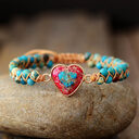 Red Emperor Stone Bracelet Peach Heart Love Braided