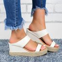 Wedge Heel Slippers Casual Sandals Hemp High Shoes