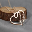 Personalized Name Necklaces Pendant Double Heart Women Necklace