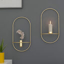 3D Metal Candle Holder Geometric Round Candlestick Wall