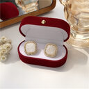 Simple Geometric Square Earring Stud Irregular Shell Broken