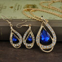 Double Drop Crystal Set Necklace Earrings