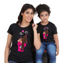 Women's And Short-Sleeved t-Shirts Cartoon Mother Daughter Printing
