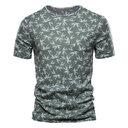 Casual Slim-Fit Stretch T-Shirt Men Short-Sleeved Printed Sports