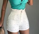 Women's Shorts Cannon Beads Solid Color Sexy Women