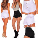 Ladies Ripped High Waist Denim Shorts Women Hot