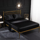 Ice Silk Bed Sheet Satin Pillowcase Four Piece