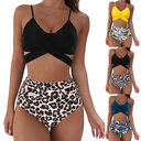Women Sexy Soild Print Bikini Set Push Up