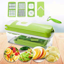 12pcs Multifunctional Vegetable Chopper Handle Food Grate Slicer