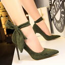 One Word With Bow Knot Single Shoes High