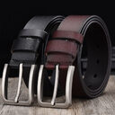 Leather Cowskin Vintage Jean Belt Pin Buckle Simple