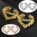 Personality Women Fashion Bamboo Hoop Earrings Letter Queen