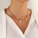 Butterfly Necklace Metal Clavicle