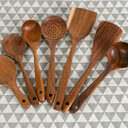 Teak Unlacquered Solid Wood Spatula Non-Stick Wok Stir-Fry