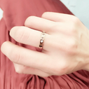 Roman Numerals With Diamond Couple Rings 18K Rose