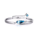 new woman fashion jewelry blue crystal zircon retro