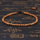 Olive Core Bamboo Bracelets Cut Surface Copper Bead