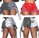 Stretch High Waisted Bandana Shorts Women Harajuku Summer