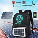 Fashion Backpack Solar Powered Charging Waterproof Oxford Large