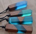 Vintage Men Woman Wood Necklace Pendant Woven Chain