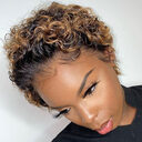 African small curly hair wig female short black