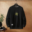 Japanese Autumn Casual Printing Plus Size Sweater Trendy Young Men's Fashion Loose Long-sleeved Sweater Men's clothing