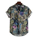 Printing Long Sleeve Shirt Men''s Lapel