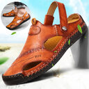 Men's Closed Toe Sandals Summer Adjustable Slides Slippers