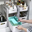 2 Tier Kitchen Storage Rack Cabinet Box Convenient