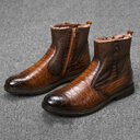 Men Winter Warm Leather Boot High Shoes Man