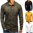 Men Autumn Winter Long Sleeve Blouse Man Cotton