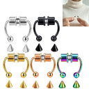 Stainless Steel Magnet False Nose Ring Horseshoe