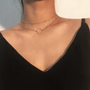 Sumeng Fashion Modern Choker Necklace Two Layers Round