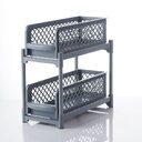2 Tier Sliding Cabinet Basket Organizer Drawer Mesh