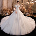 Wedding Dress Trailing Heavy Industry One-shoulder Bridal Temperament