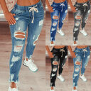 European And American Women'S Jeans Slim Slimming Trousers