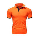 Men Tee Polo-Shirt Shorts-Sleeve Business Stritching MTP129 Men's