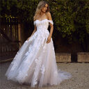 Lace Wedding Dresses Off The Shoulder Appliques A-Line