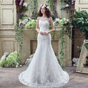 Bride Trailing Wedding Dress sexy Lace Mermaid DressW