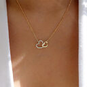 Love Necklace Temperament Double Peach Heart Pendant Clavicle