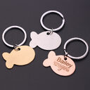 Personalized Cat Dog Pet ID Tag Keychain Engraved
