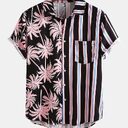 Men Clothing Summer New Men's Coconut Print Striped