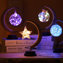 Led Moon Light Wrought Iron Ornament Star Shape