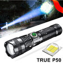 P50 Strong Light Zoom Flashlight Battery Display Usb