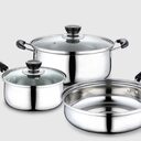 Stainless Steel Kitchenware Three-piece Wok Kitchen Gift Combo
