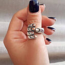 Gothic Carved Hand Rings For Women Men Cuff