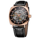 Forsining Black Genuine Leather Fashion Royal Luxury Gold